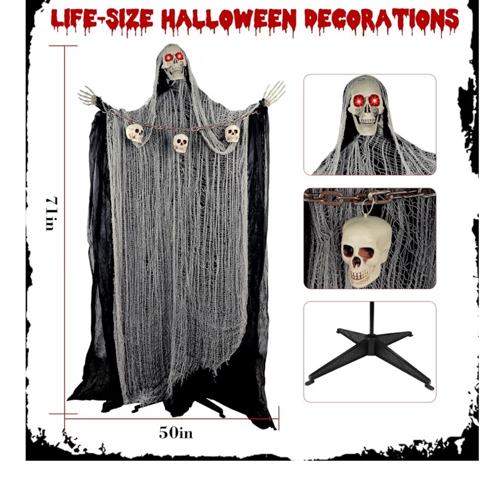 Halloween skeleton with stand